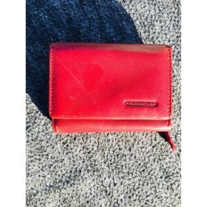 EUC Rochelier Small Red Leather Wallet